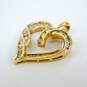 10K Yellow Gold 0.54 CTTW Baguette & Round Diamond Heart Pendant 3.3g image number 3