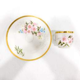 ATQ Late 1800s Haviland Limoges Teacup & Plate Floral Print