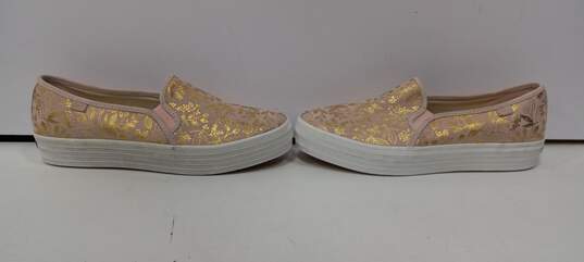 Keds Women's Pink and Gold Tone Slip On Shoes Size 11 image number 3