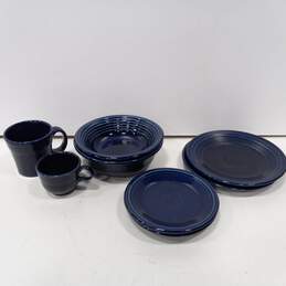 Set of 9 Assorted Homer Laughlin Fiesta Cobalt Blue Dishes