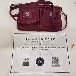 Marc by Marc Jacobs Burgundy Pebble Leather Crossbody Bag