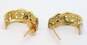 10K Two Tone Yellow & White Gold Demi Hoop Earrings 2.4g image number 4