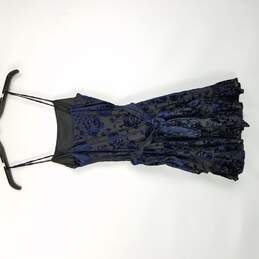 Intimately Women Black/Blue Velvet Mini Dress S alternative image