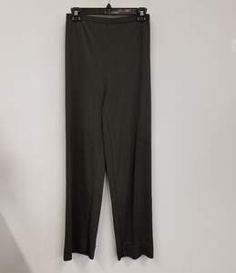 Womens Black Pockets Pleated Front Straight Leg Formal Dress Pants Size 6