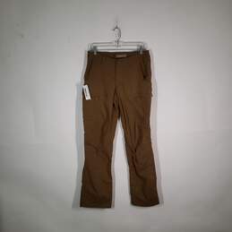 Mens Flat Front Straight Leg Belt Loops Zipper Pockets Cargo Pants Size 32X32
