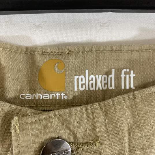 Men's Tan Carhartt Relaxed Fit Cargo Shorts, Sz. 34 image number 3