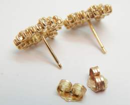14K Yellow Gold 0.50 CTTW Diamond Pave Open Heart Stud Earrings 2.6g alternative image