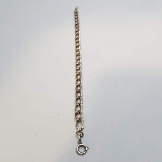950 Sterling Silver Etched Unique Link 7.5inch Bracelet 10.0g image number 3
