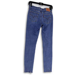 Womens Blue Distressed Medium Wash Pockets Denim Skinny Leg Jeans Size 27 alternative image