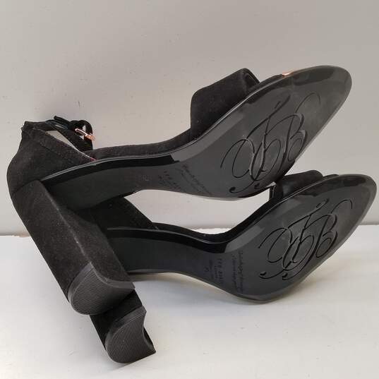 Ted Baker Abytah Ankle Strap Black Suede Sandal Pump Heels Shoes Size 37.5 image number 7