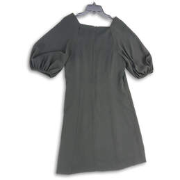 NWT Womens Black Square Neck Puff Sleeve Back Zip Shift Dress Size M Tall alternative image