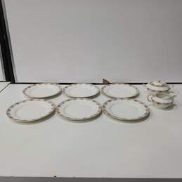 Edwin M. Knowles Vitreous China Plates with Crème & Sugar