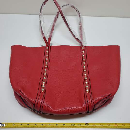 Steve Madden Red Leather Tote Bag image number 5