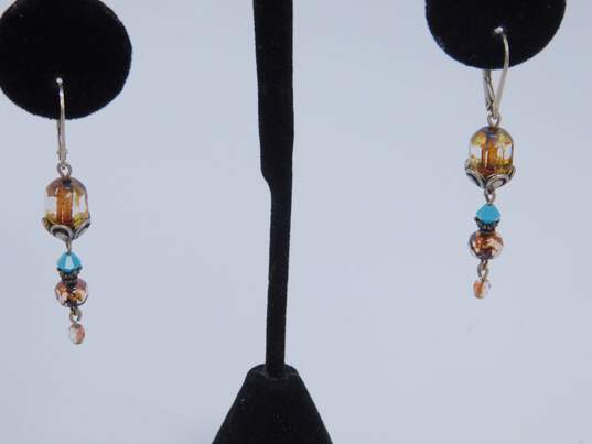 925 Artisan & Crystal Drop Earrings 16.7g image number 4