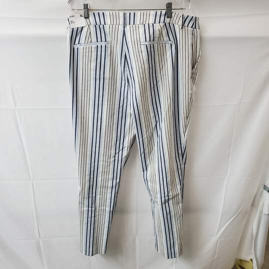 Women's Express Stretch Columnist Ankle Mid Rise Striped Pants Size 16L image number 8