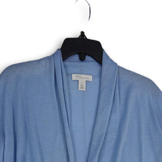 NWT Womens Light Blue Knitted Long Sleeve Open Front Cardigan Sweater Sz XS image number 3