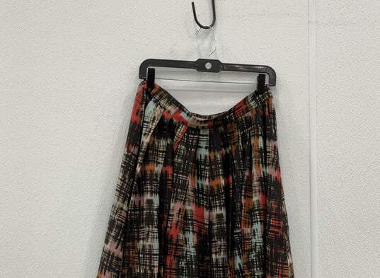 Womens Multicolor Plaid Pleated Side Zip Fashionable A-Line Skirt Size 8 image number 3