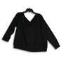 NWT Womens Black Boat Neck Long Sleeve Pullover Blouse Top Size 1/1X/14-16 image number 2