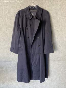 Authentic Burberry Mens Dark Blue Trench Coat Size 54R