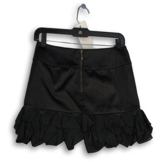 Express Womens Black Ruffle Hem Back Zip Pull-On Mini Skirt Size 0 image number 2