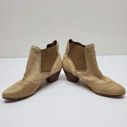 Sixty Seven Tan Leather Calf Hair Women's Chelsea Booties Size 36 alternative image