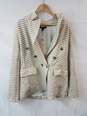 andanna Republic Womens Blazer Jacket Size L tan and white stripeB image number 1