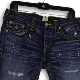 Womens Blue Denim Medium Wash 5 Pocket Design Straight Leg Jeans Size 28