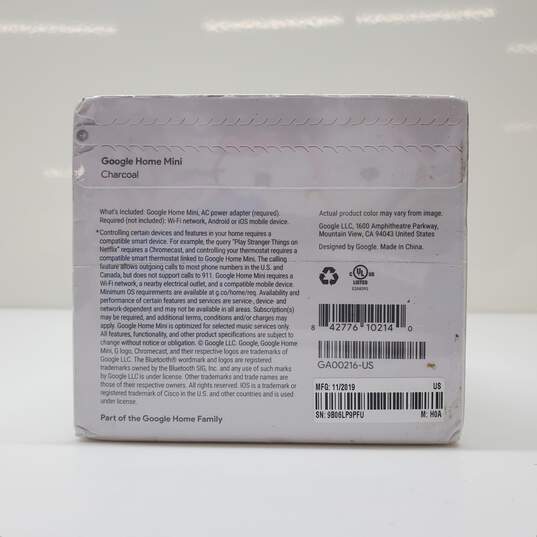 Google Home Mini Smart Assistant - Charcoal Sealed image number 4