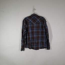 Mens Plaid Chest Pockets Long Sleeve Collared Button-Up Shirt Size Large alternative image