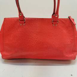 Kate Spade Wellesley Martine Orange Ostrich Embossed Leather Tote Bag alternative image