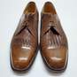 MENS SALVATORRE FERRAGAMO BROWN LEATHER CAPPED LOAFERS image number 2