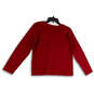 Womens Red Round Neck Long Sleeve Stretch Pullover T-Shirt Size Medium image number 2