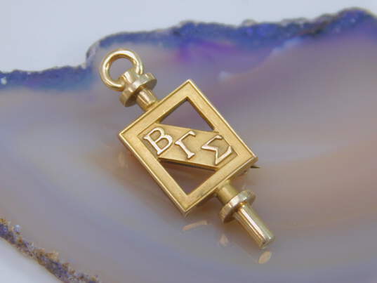 Vintage 10K Gold Beta Gamma Sigma Fraternity Key Pin 2.7g image number 1