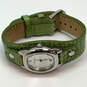 Designer Fossil ES-9934 Green Leather Strap White Dial Analog Wristwatch image number 3