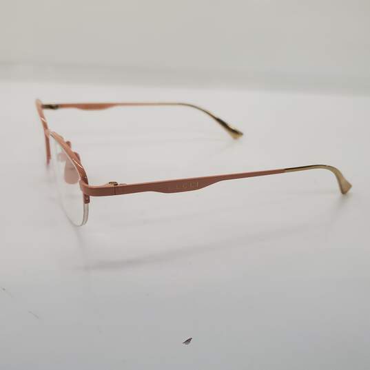 Gucci Titanium Pink Half Rim Eyeglasses with Demo Lenses GG 0339OJ - AUTHENTICATED image number 6
