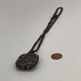 Designer Lucky Brand Silver-Tone Link Chain Blue Stone Pendant Necklace alternative image