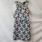 Topshop Black & White Floral Mid Cutout Dress Size 4 image number 1