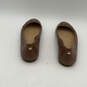 Womens Brown Leather Round Toe Slip-On Fashionable Ballet Flats Size 8.5 image number 6