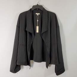 Max Studio Women Navy Stripe Buttonless Jacket NWT sz XL
