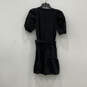 NWT Womens Black Crew Neck Short Puff Sleeve Belted Mini Dress Size XS image number 2