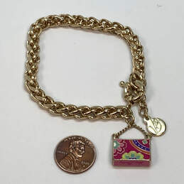 Designer Vera Bradley Gold-Tone Spring Ring Clasp Chain Bracelet alternative image