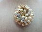VNTG Gold Tone Faux Pearl, Aurora Borealis & Enamel Brooches image number 4