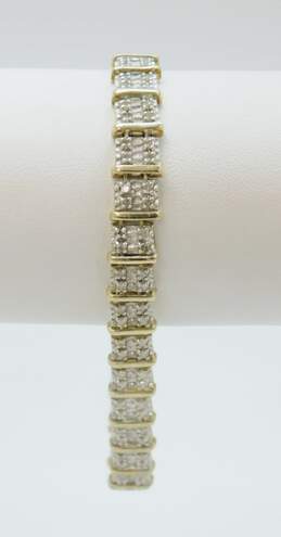 10K Yellow Gold 1.8 CTTW Diamond Tennis Bracelet 9.2g alternative image