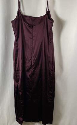 NWT Abercrombie & Fitch Womens Maroon Satin Adjustable Strap Maxi Dress Size XL alternative image