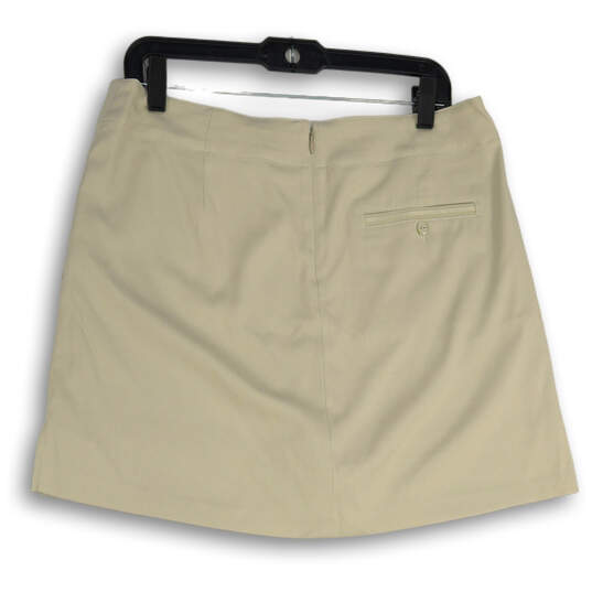 NWT Womens Khaki Flat Front Slash Pocket Back Zip Athletic Skort Size 10 image number 2