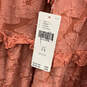 NWT Womens Pink Ruffle Round Neck Tiered Tie Back Mini Dress Size 3XP image number 4