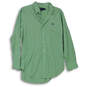 Mens Green Plaid Classic Fit Collared Long Sleeve Button-Up Shirt Size 15.5 image number 1