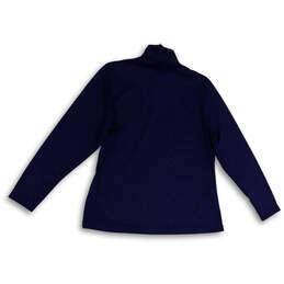 NWT Mens Blue 1/4 Zip Mock Neck Long Sleeve Pullover Sweatshirt Size Large alternative image