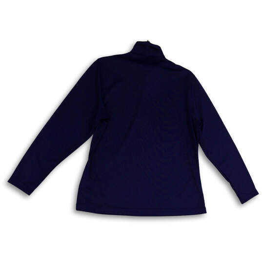 NWT Mens Blue 1/4 Zip Mock Neck Long Sleeve Pullover Sweatshirt Size Large image number 2