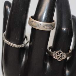 Assortment of 3 Shube Sterling Silver Rings (Size 6.75-7.75) - 8.24g